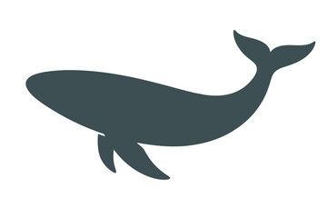 Fototapeta premium Minimalist silhouette of whale