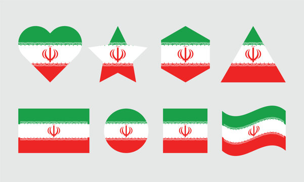 Iran national flag. Iranian patriotic banner. Accurate dimensions and official colors.  Iran national concept sign