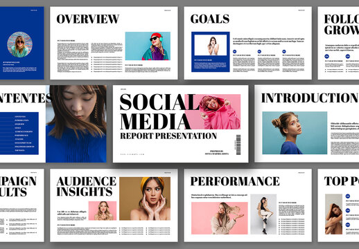 Social Media Report Presentation Template Design