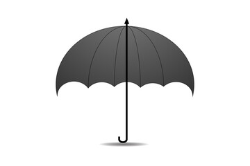 Obraz premium Classic Open Black Umbrella Illustration - Protection and Weather Concept Icon