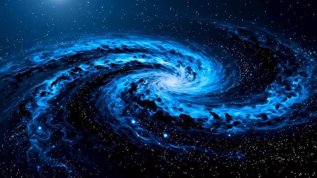Blue spiral galaxy in space