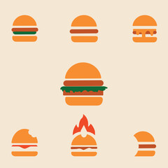 Fototapeta premium 7 logo burger set design