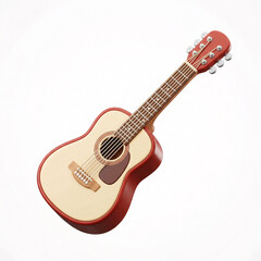 Obraz premium Guitare Acoustique Isolée sur Fond Blanc