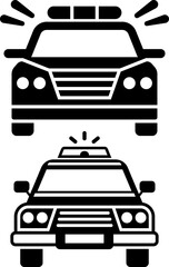 Obraz premium Police Car and Emergency Vehicle Vector Icon Set