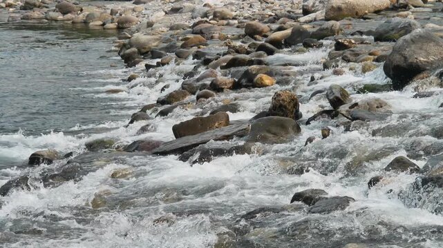 Brembo river in Brembana valley, Lombardy, Italy