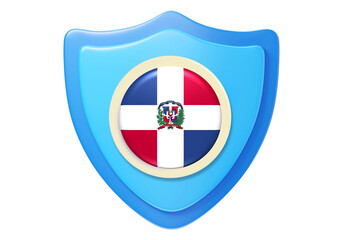 Obraz premium Dominican Republic Flag Shield Protection Symbol