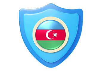 Obraz premium Azerbaijan Flag Shield Protection Symbol Security