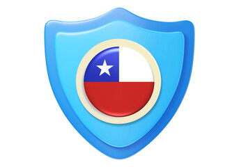 Fototapeta premium Chilean flag shield protection symbol icon