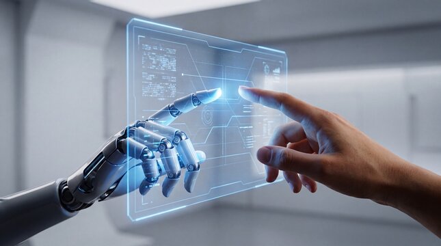 Ai hand touching screen