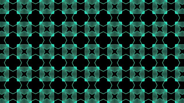 4K Motion Background Cyan Octagram Geometric Grid with Alpha Channel
