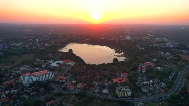 Manipal Lake Manipal, Udupi, Drone View