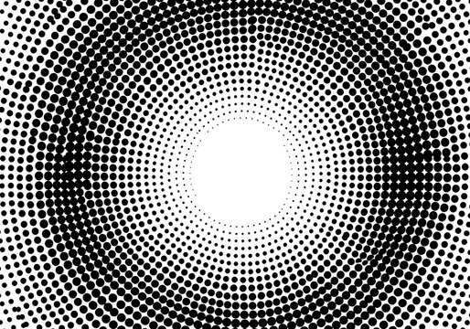 Monochrome Circular Halftone Wave