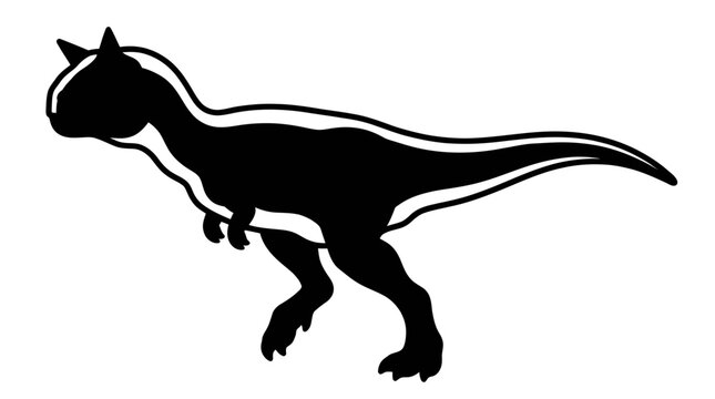 Carnotaurus dinosaur silhouette on white