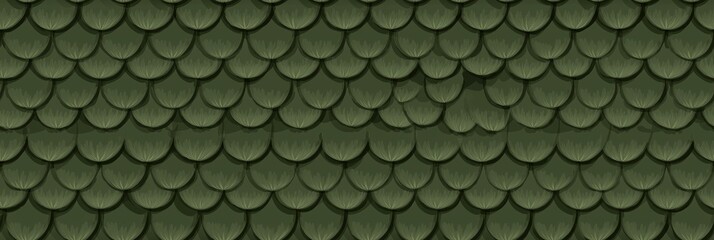 Green fish scale pattern seamless background texture. Overlapping green scales creating a seamless repeating pattern design © B-design
