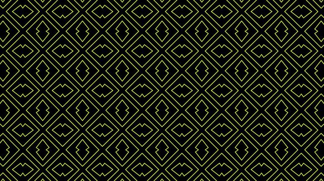 4K Motion Graphic Abstract Acid Yellow Diagonal Rhomboid Grid with Alpha Channel
