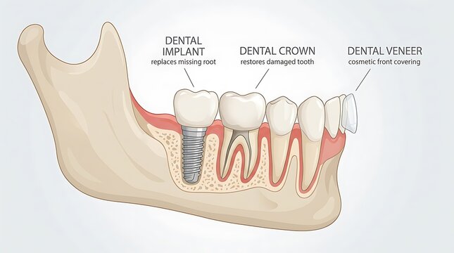 Dental implant with bone graft and sinus lift in upper jaw, oral care