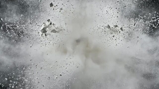 Exploding White Powder | Dramatic Cinematic Dust Cloud on Black Background