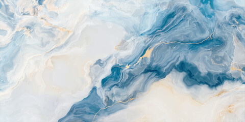 Abstract blue watercolor ice texture background with snow clouds and winter frost frozen cold water surface pattern © Nasrin