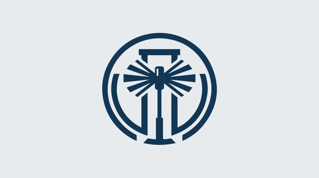 Abstract circular logo icon featuring a stylized chimney sweep brush symbol.