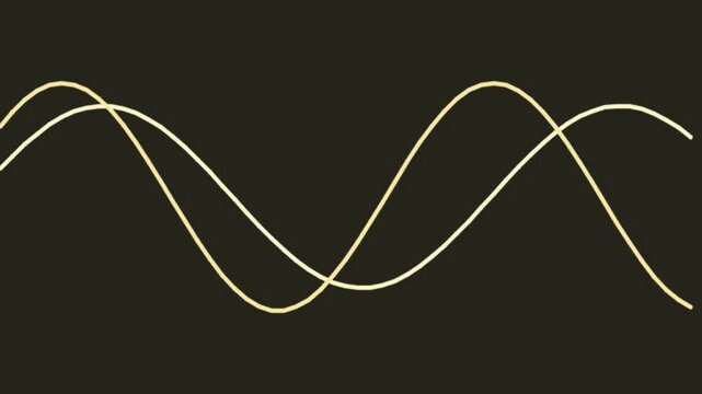Animated golden sine wave oscillation on dark background