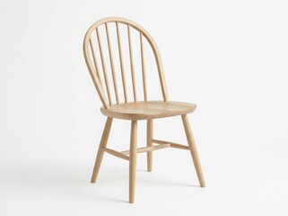 Fototapeta premium Wooden windsor chair isolated on white background