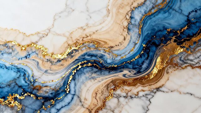 Abstract marble pattern with gold accents