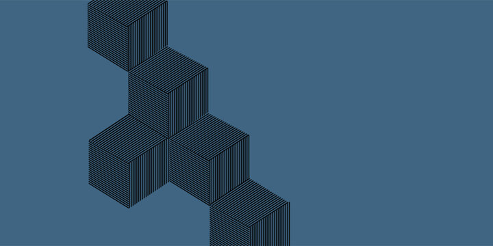 Dark blue abstract geometric shape silhouette.