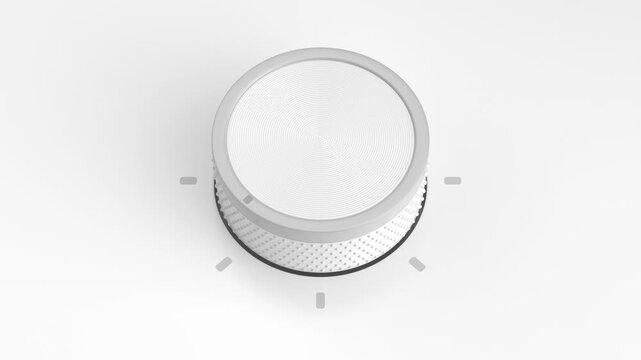 Turning white plastic control knob on electronic device