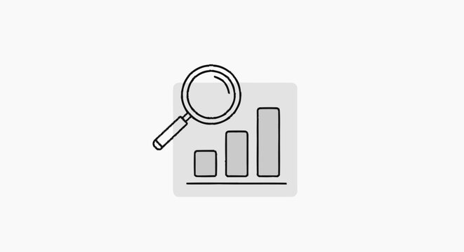 Sketchy hand-drawn graphic illustration of a black outline magnifying 