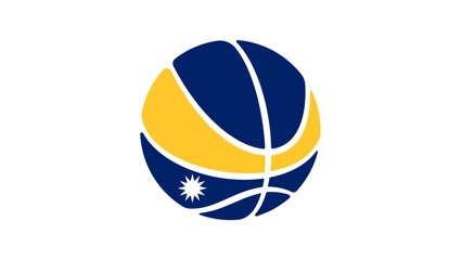 Obraz premium Nauru basketball flag, color vector illustration