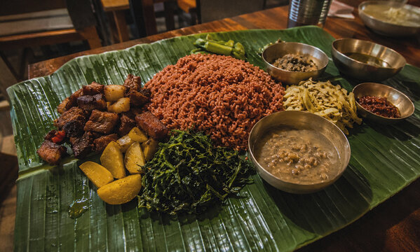 Traditional Khasi Cuisine Spread in Rustic Shillong Restaurant