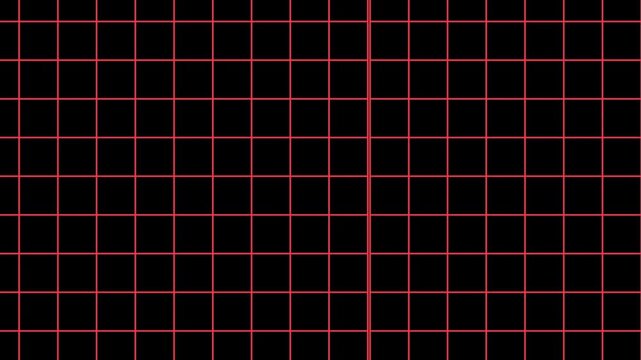 Blank red sheet of paper with grid animation. Blueprint background animation. Blueprint concept for engineering. Grid graph pattern. Seamless loop animation