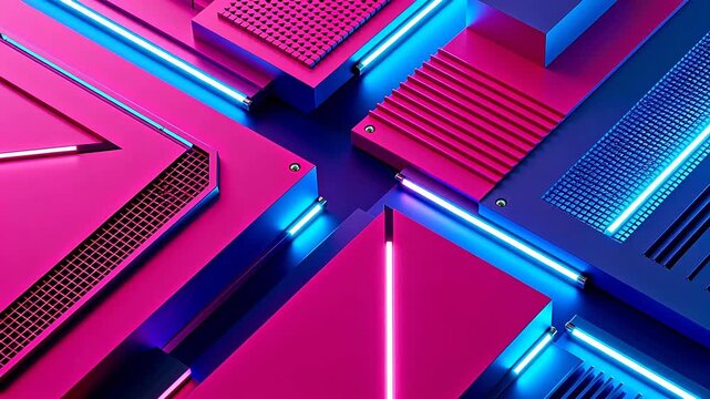 Abstract neon geometric shapes