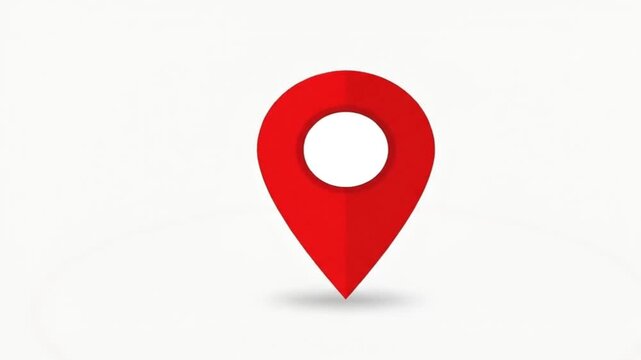 Red location pin icon isolated on white background. Map pointer sign, GPS navigation, and place marker element Videos