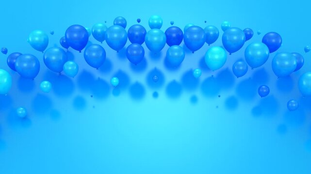 Balloons Form a Wave. Abstract motion, two color, 3d rendering, 4k resolution

