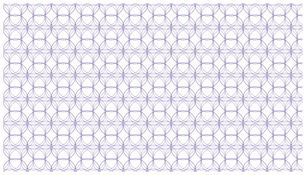 Purple geometric guilloche pattern background with circular line art for security certificate and bank note design.