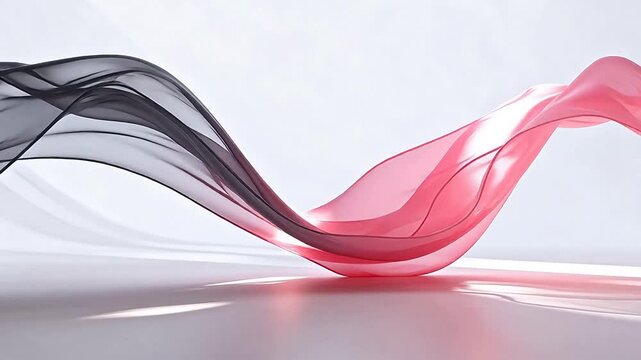 Flowing fabric in red and gray