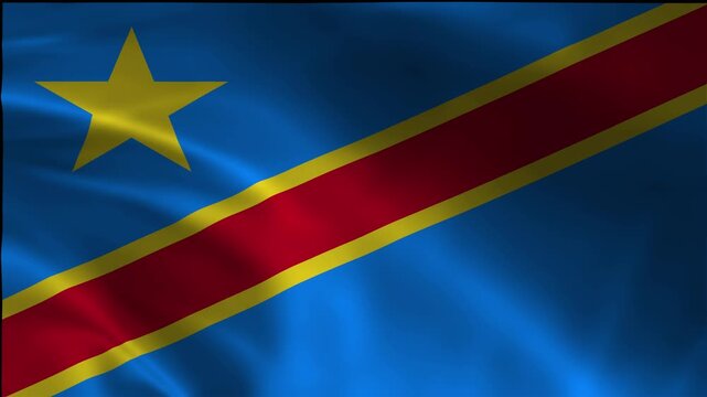 Waving Flag of Democratic Republic of the Congo Animation
