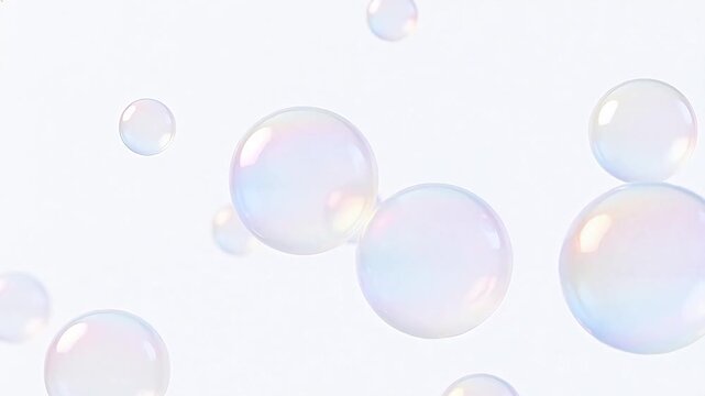 Colorful floating soap bubbles