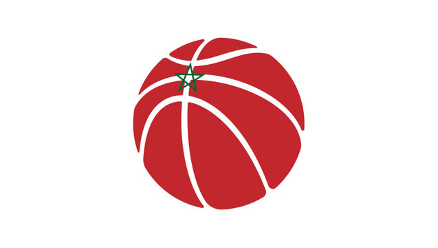 Morocco  basketball flag, color vector illustration