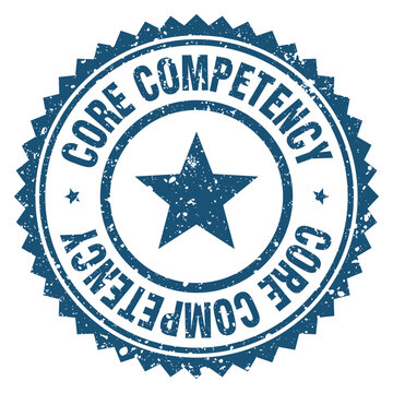 core competency blue grunge round stamp. core competency stamp