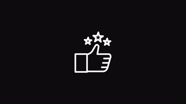 thumb up client satisfaction with stars