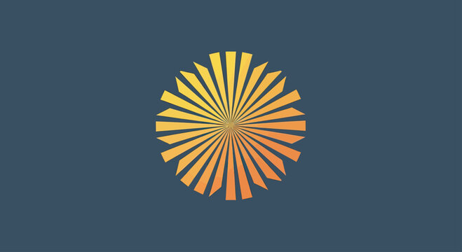 Abstract orange sunburst circle logo design.
