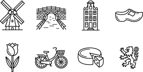 Obraz premium set of symbols of the city