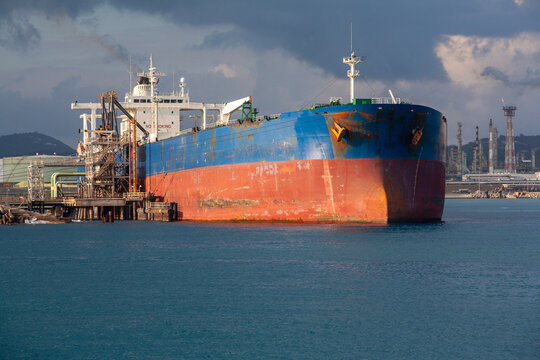 Tanker at refinery in Caribbean