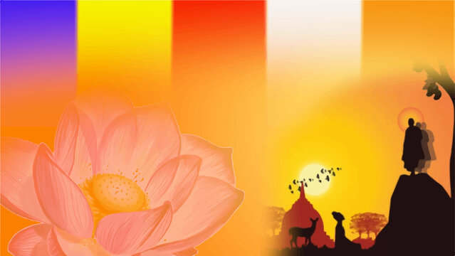 Poson Poya Day Celebration Illustration