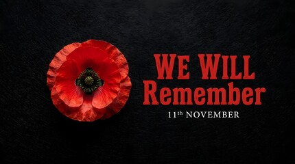 Remembrance day poppy honoring veterans with a symbolic red flower