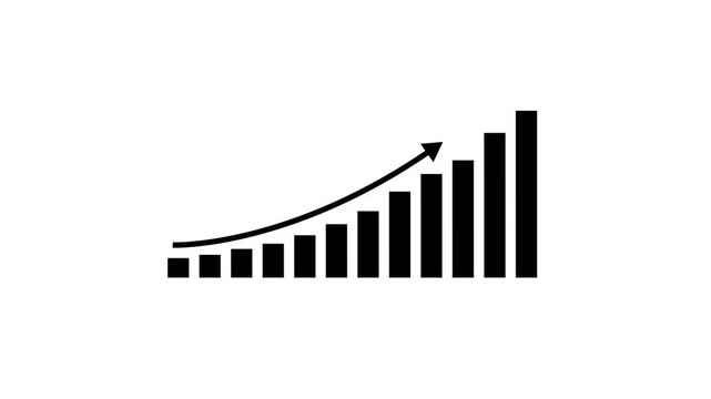 Business growth concept in graph chart showing marketing sales profit increasing to future target . growing business concept. animation