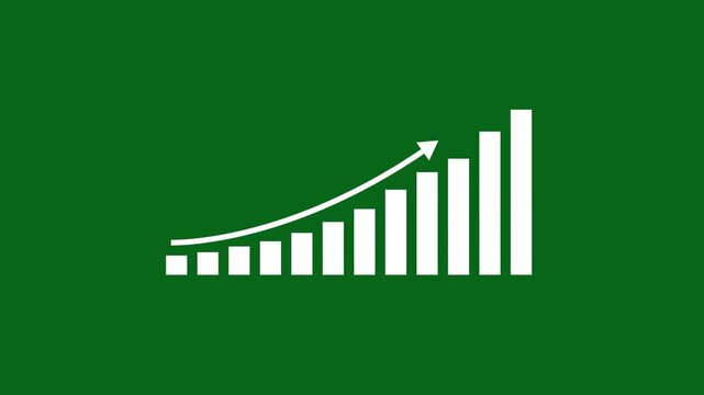 Business growth concept in graph chart showing marketing sales profit increasing to future target . growing business concept. animation