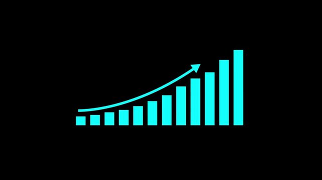Business growth concept in graph chart showing marketing sales profit increasing to future target . growing business concept. animation